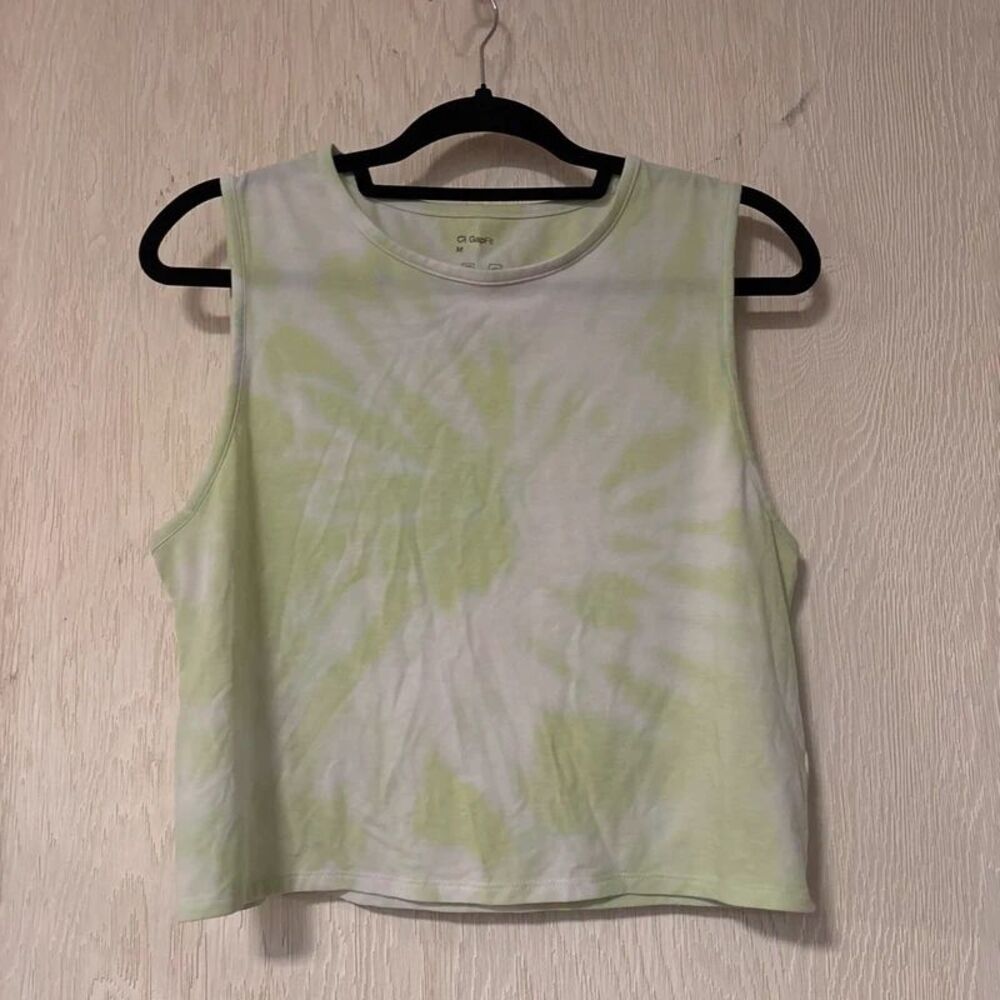 Green tie dye tank